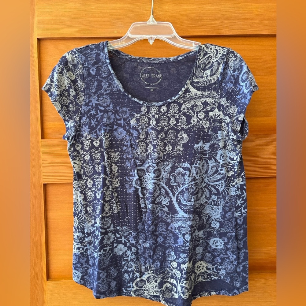 Lucky Brand Women's Navy Floral Tee